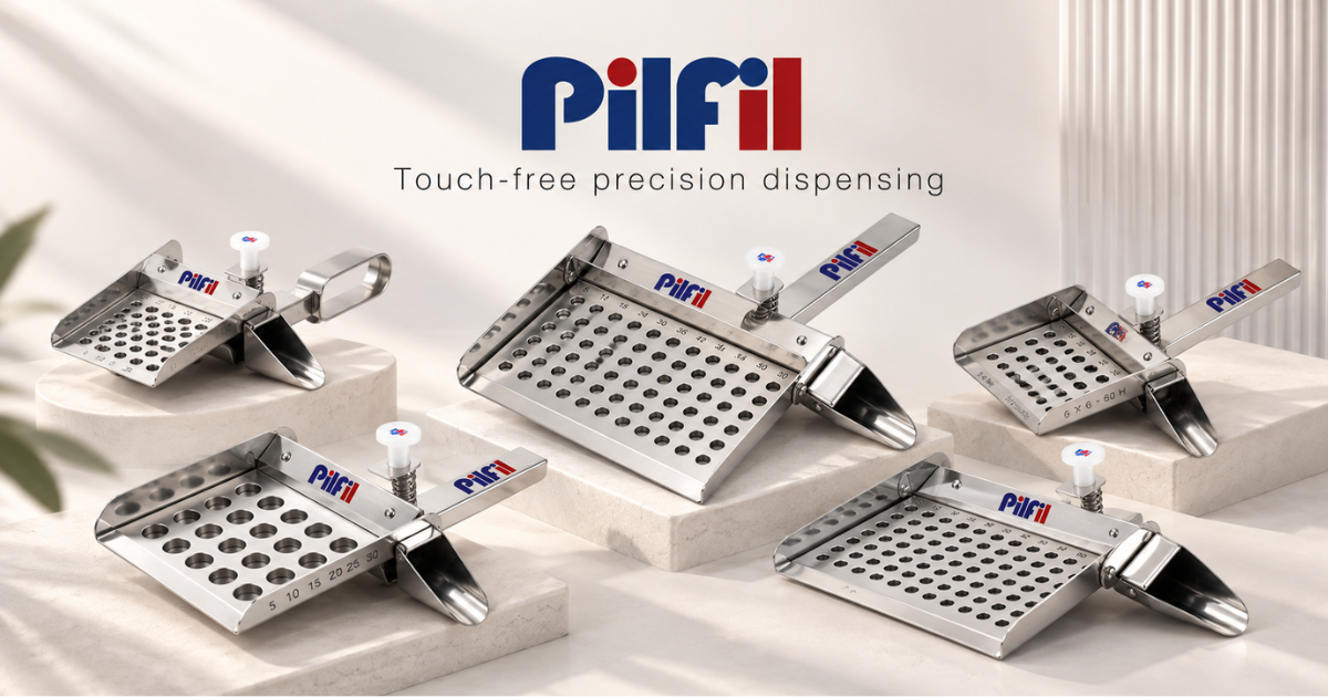 PILFIL stainless steel touch-free dispensing system